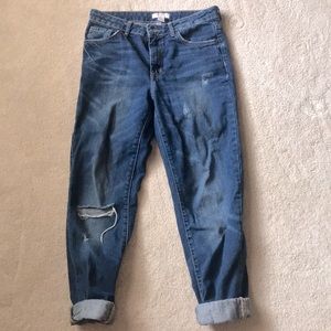 High Waisted Distressed Mom Jeans